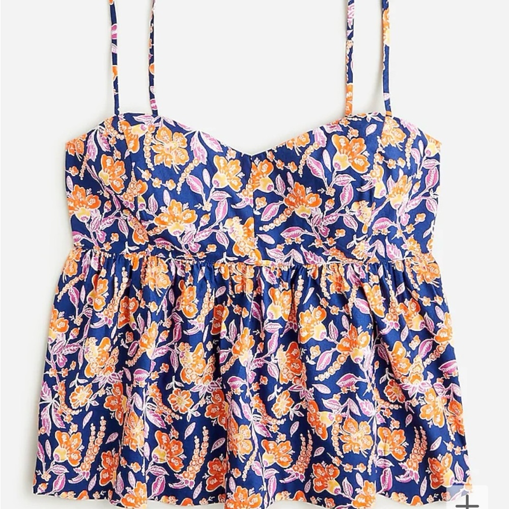 Jcrew new- Flowy cotton poplin camisole in painted block print.